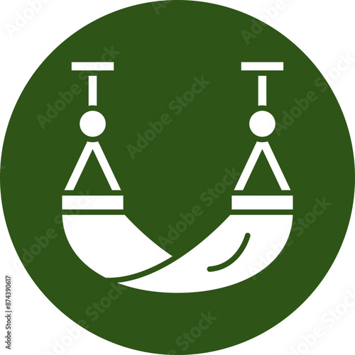 Hammock Glyph Green Circle Icon