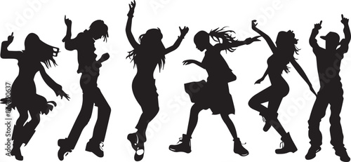  People dancing silhouette set