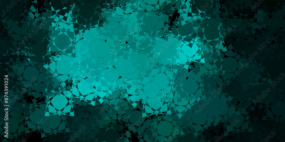 Obraz premium Dark Green vector background with polygonal forms.