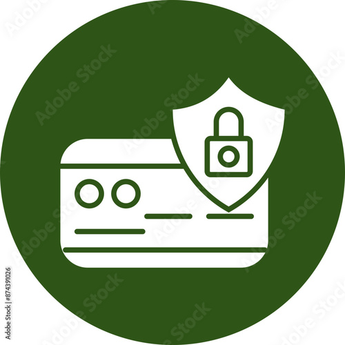 Secure Payment Glyph Green Circle Icon
