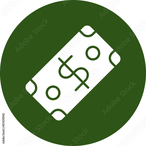Currency Glyph Green Circle Icon