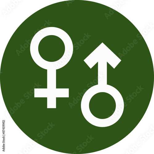 Gender Glyph Green Circle Icon