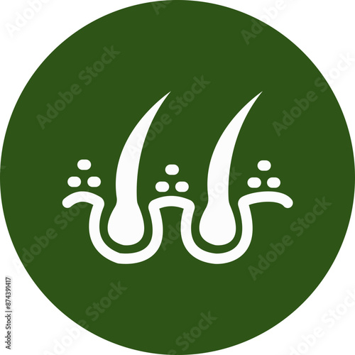 Hair Follicle Glyph Green Circle Icon