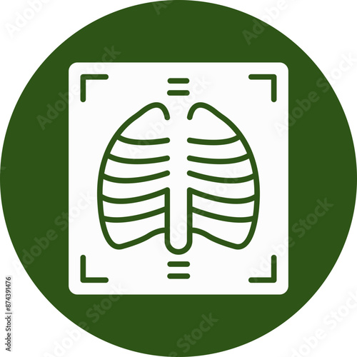 X Ray Glyph Green Circle Icon