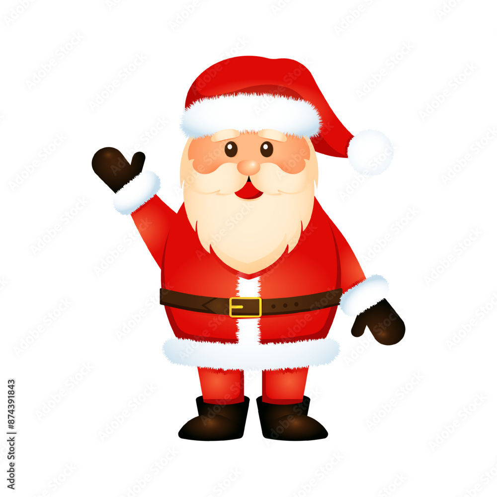 Isolated vector character of cheerful santa claus in cartoon style without background or on white background. Isolated vector character of cheerful santa claus in cartoon style without background or on white background.