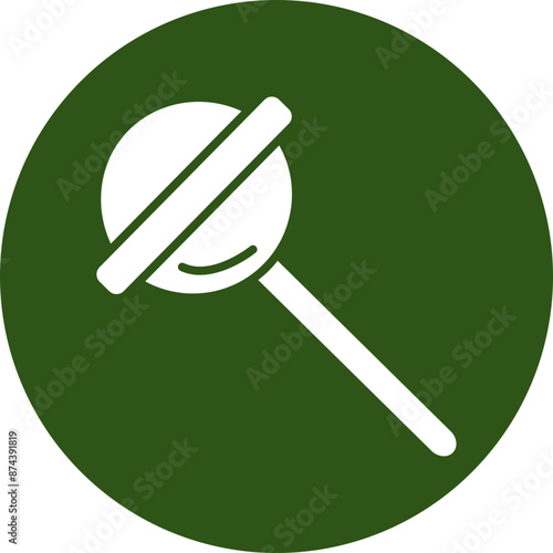 Lollipop Glyph Green Circle Icon