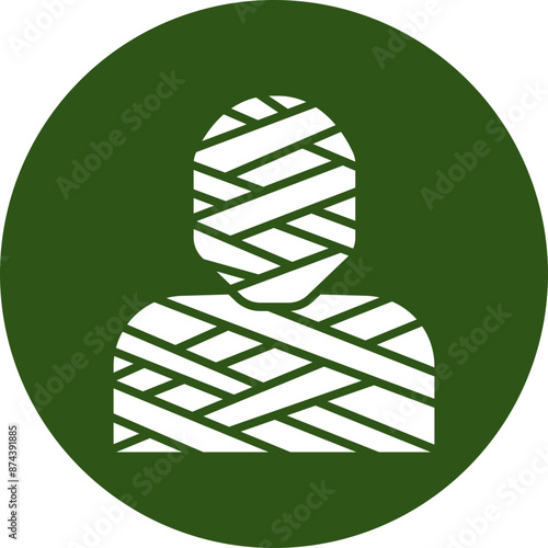 Mummy Glyph Green Circle Icon