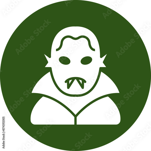 Vampire Glyph Green Circle Icon