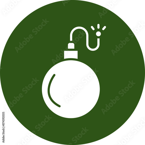 Bomb Glyph Green Circle Icon