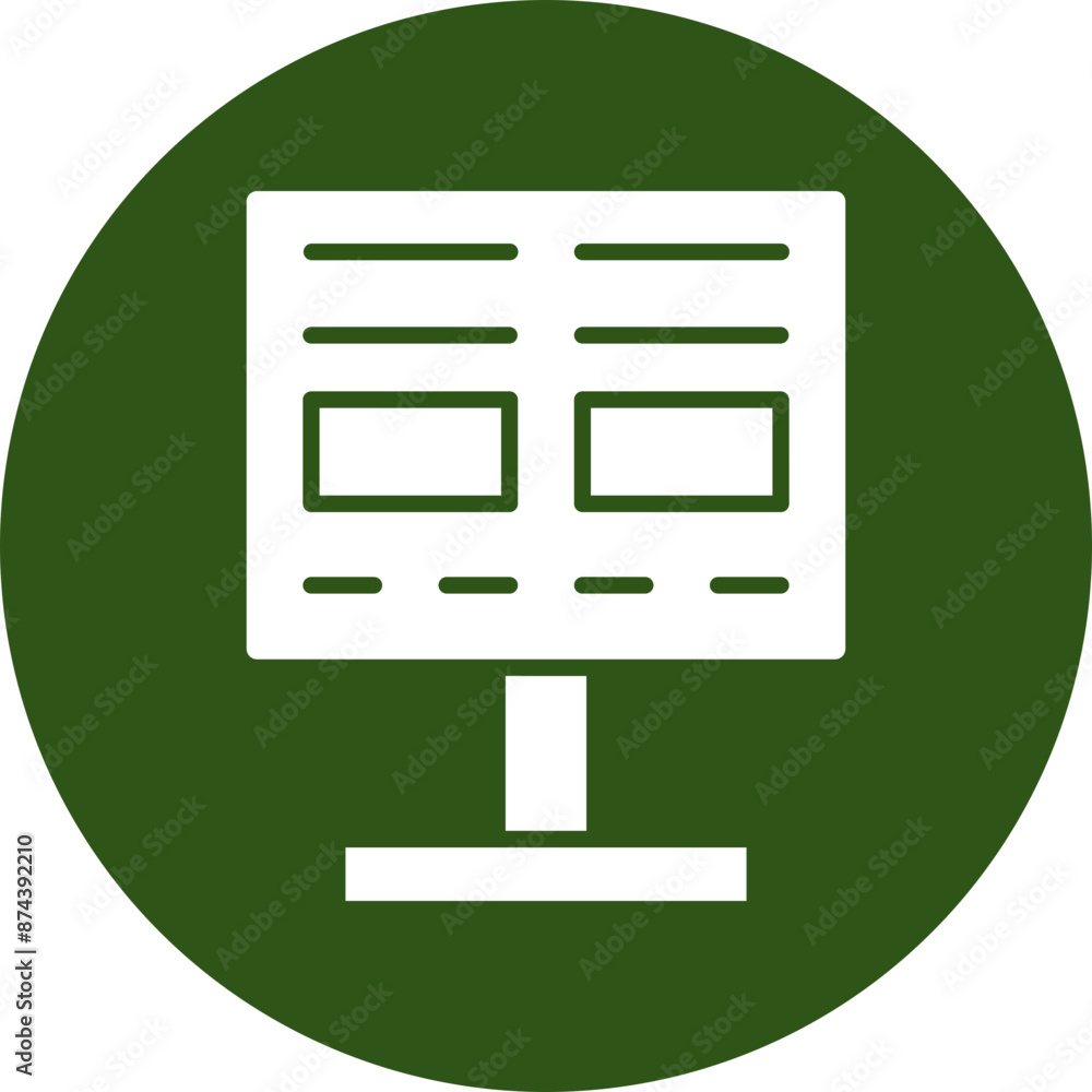 Banner Glyph Green Circle Icon