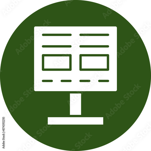 Banner Glyph Green Circle Icon