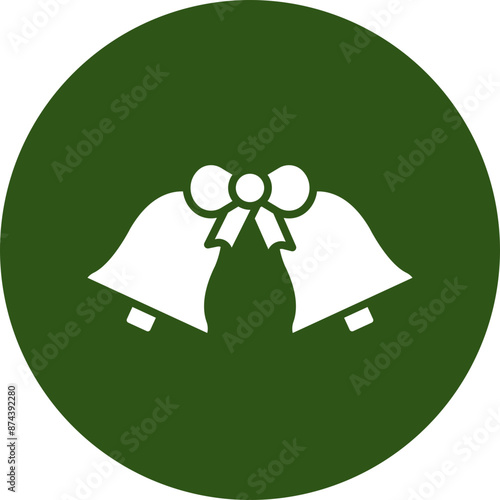 Bell Glyph Green Circle Icon