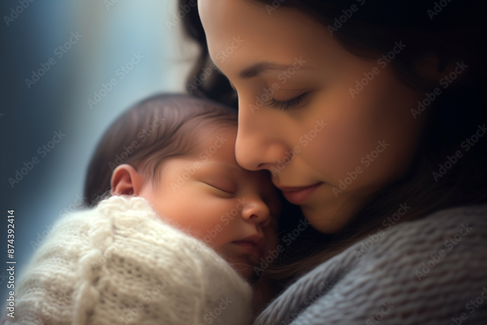 newborn baby in close-up in mother arms newborn baby in close-up in mother arms