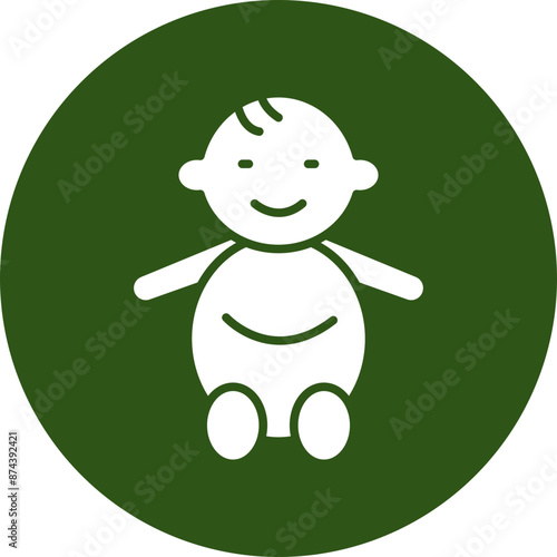 Baby Glyph Green Circle Icon
