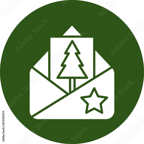 Letter Glyph Green Circle Icon
