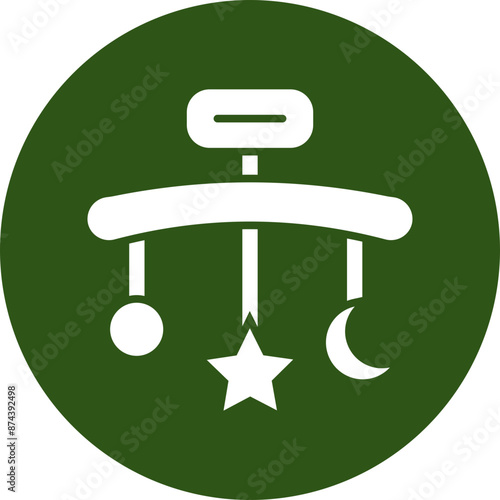 Toy Glyph Green Circle Icon
