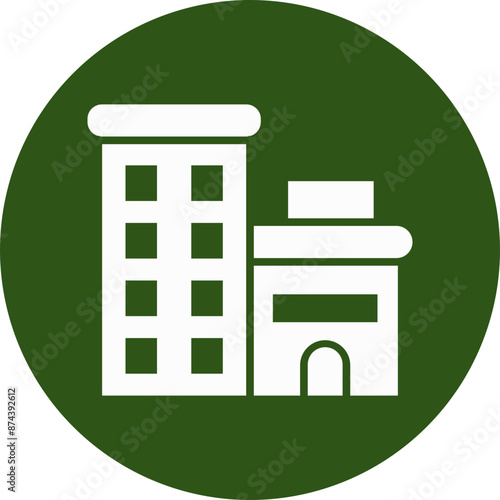 Appartment Glyph Green Circle Icon