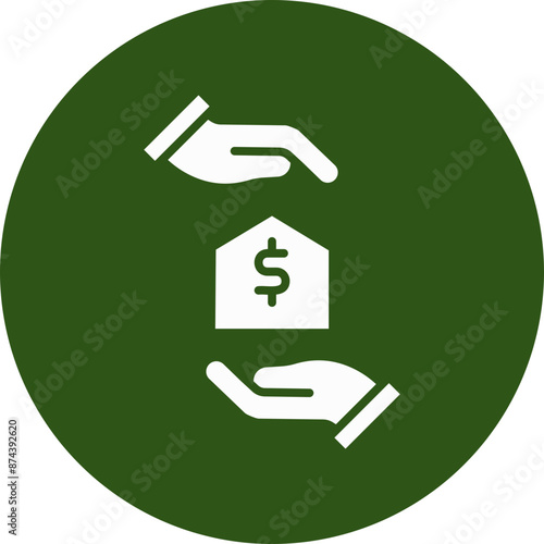 Loan Glyph Green Circle Icon