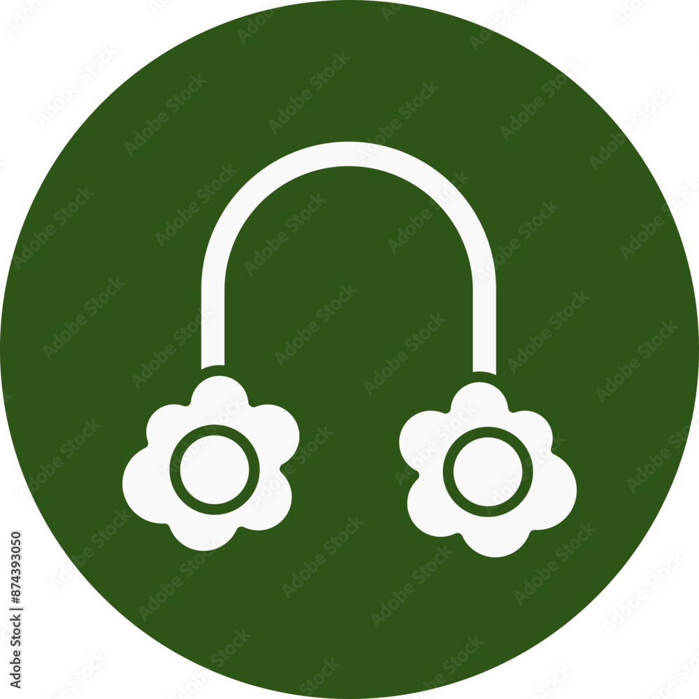 Earmuff Glyph Green Circle Icon Earmuff Glyph Green Circle Icon