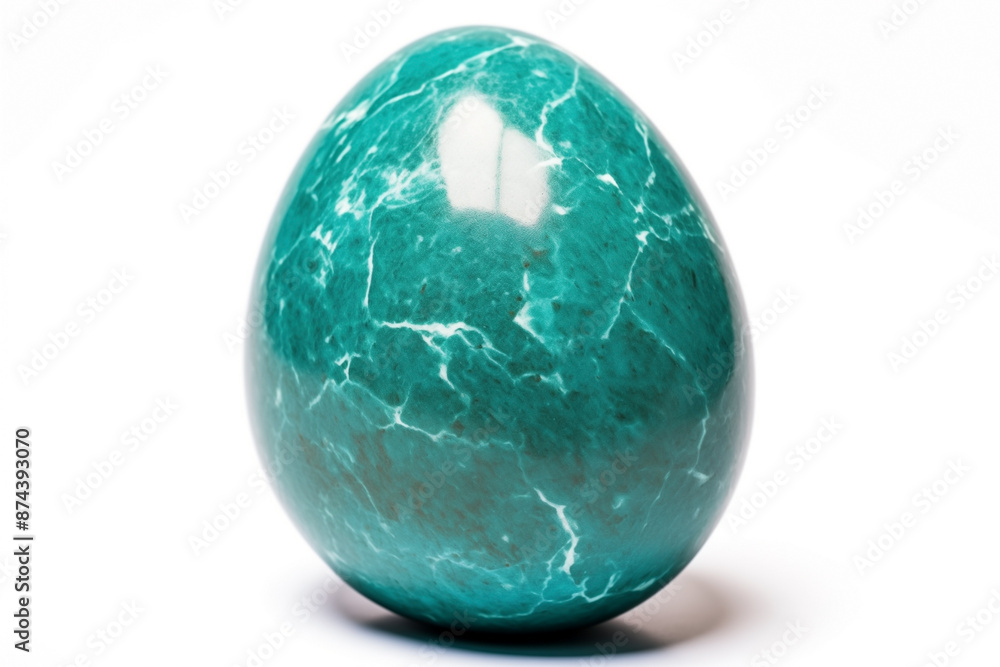 polished marble turquoise egg isolated on white polished marble turquoise egg isolated on white