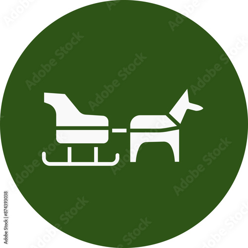 Dog sled Glyph Green Circle Icon