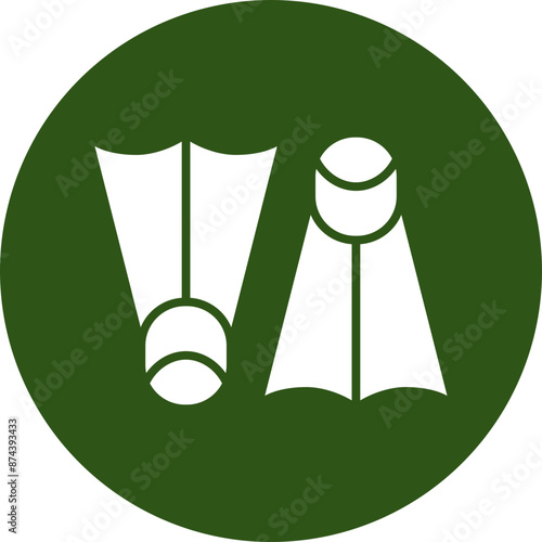 Fins Glyph Green Circle Icon