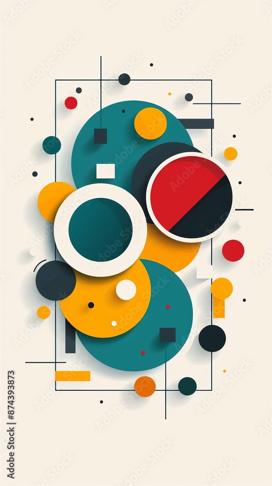 Obraz premium Vivid Geometry Abstract Composition for Modern Branding