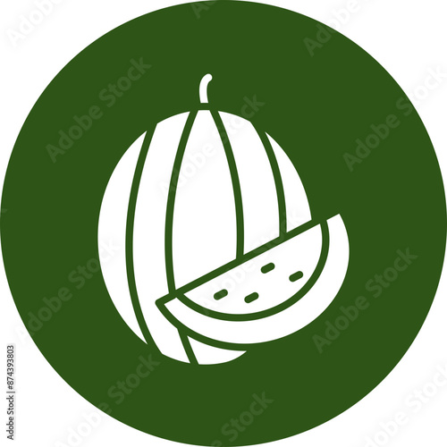 Watermelon Glyph Green Circle Icon