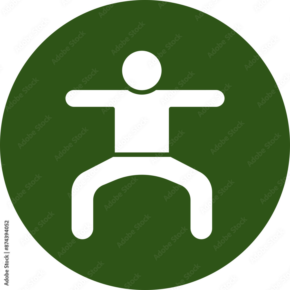 Squat Glyph Green Circle Icon Squat Glyph Green Circle Icon