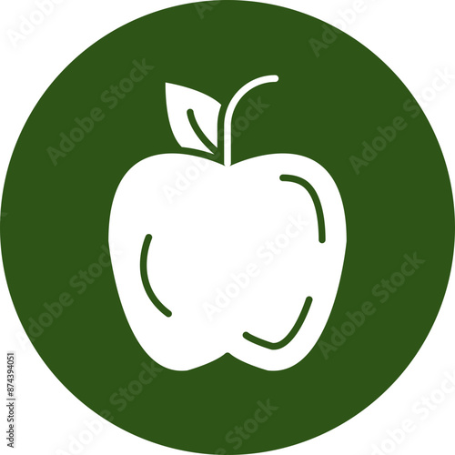 Apple Glyph Green Circle Icon