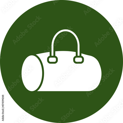 Duffle Bag Glyph Green Circle Icon