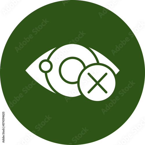 Blindness Glyph Green Circle Icon