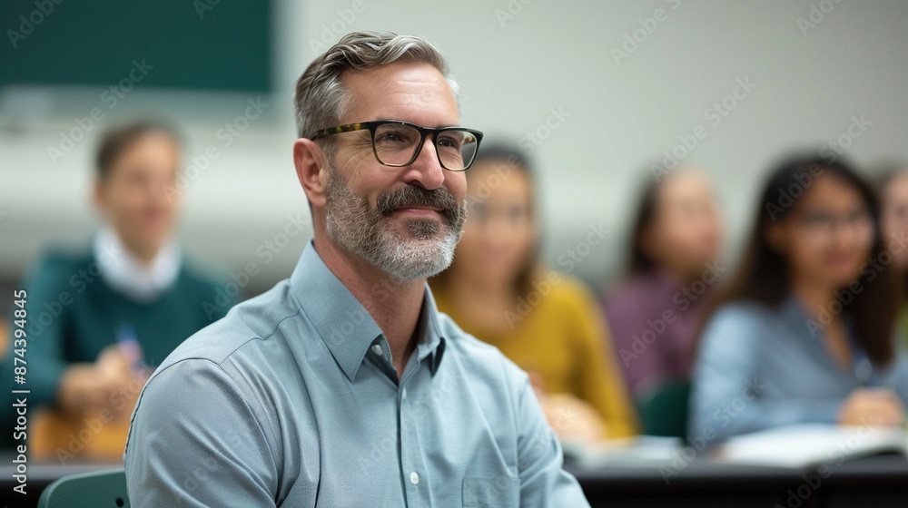 Adults learning financial literacy in a classroom setting, Realistic, Natural tones, Detailed instructor and participants Adults learning financial literacy in a classroom setting, Realistic, Natural tones, Detailed instructor and participants