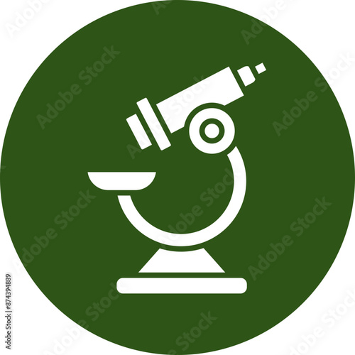Microscope Glyph Green Circle Icon