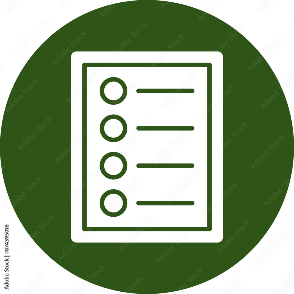 Table Of Content Glyph Green Circle Icon Table Of Content Glyph Green Circle Icon
