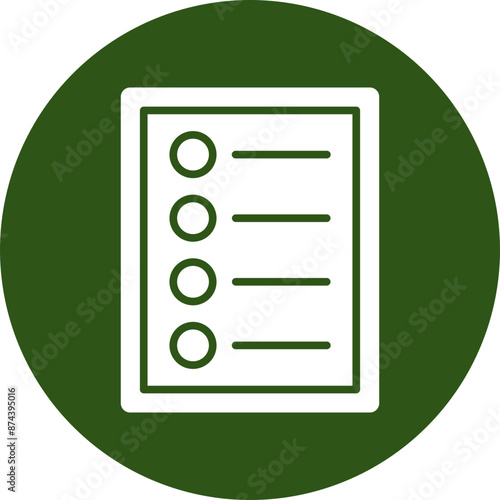 Table Of Content Glyph Green Circle Icon