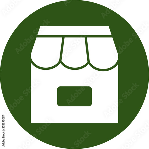 Marketplace Glyph Green Circle Icon