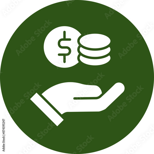 Donation Glyph Green Circle Icon