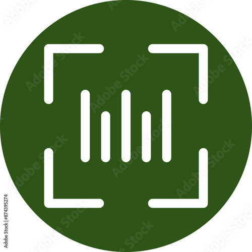 Barcode Scanner Glyph Green Circle Icon