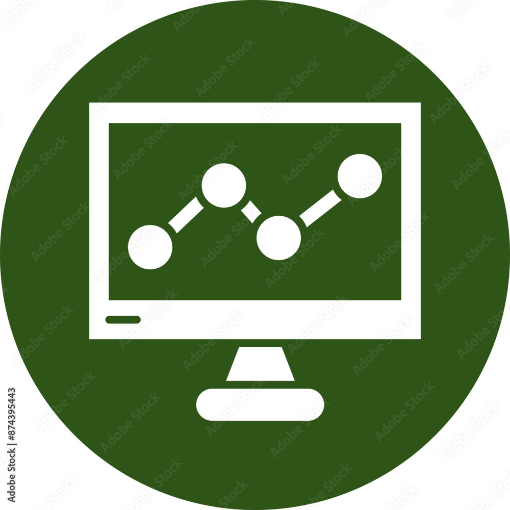Data Analytics Glyph Green Circle Icon Data Analytics Glyph Green Circle Icon