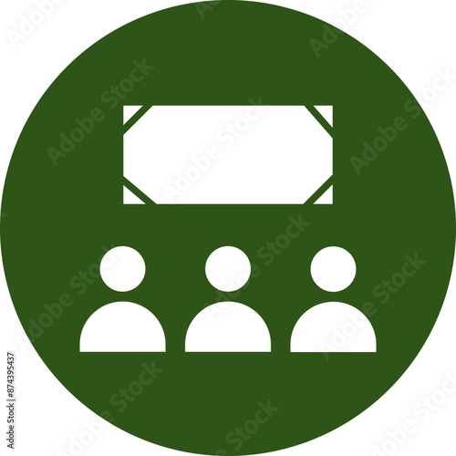 Classroom Glyph Green Circle Icon