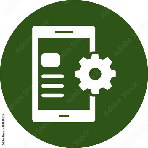 Mobile Marketing Glyph Green Circle Icon
