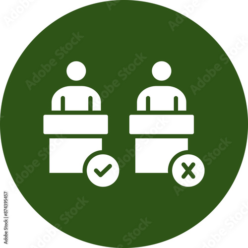 Debate Glyph Green Circle Icon