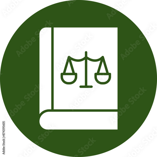 Book Glyph Green Circle Icon