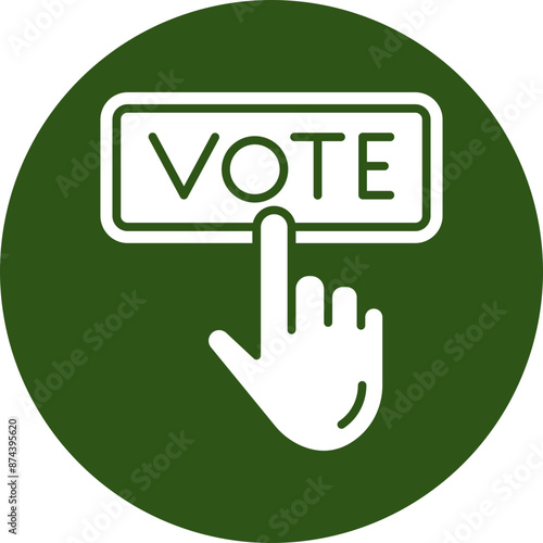 Election Glyph Green Circle Icon