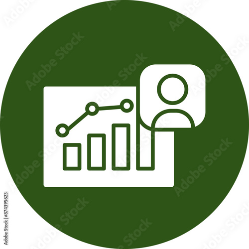 Demographic Glyph Green Circle Icon