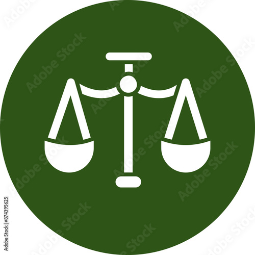 Law Glyph Green Circle Icon