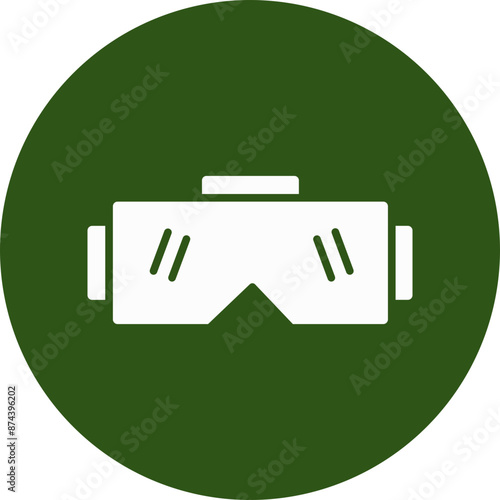 Stereoscopic Glyph Green Circle Icon
