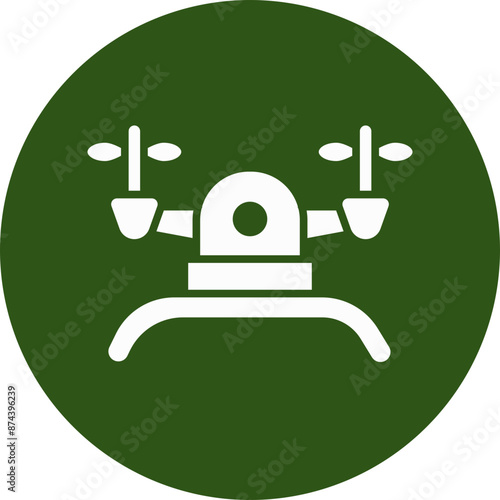 Drone Glyph Green Circle Icon