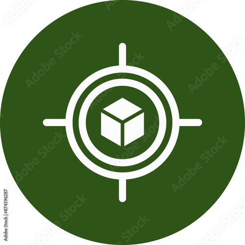 Target Glyph Green Circle Icon